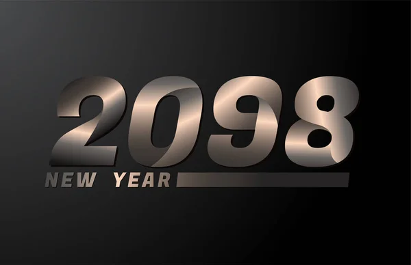 2098 Vektor Izolované Černém Pozadí 2098 Nový Rok Design Šablony — Stockový vektor