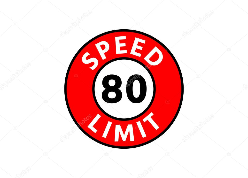 Traffic sign speed limit 80 km h