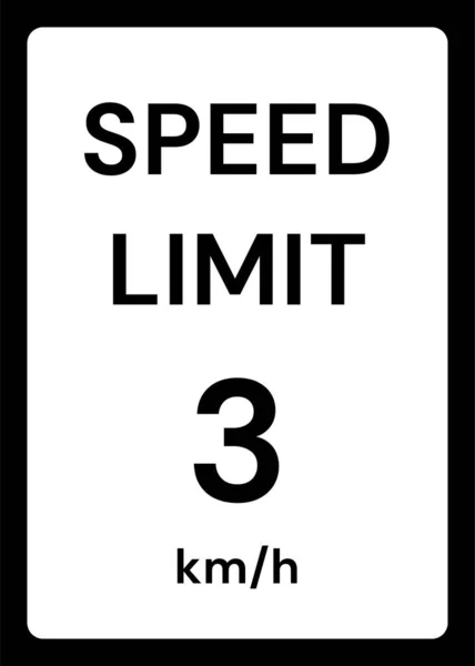 Speed Limit Kmh Traffic Sign White Background — Stock Vector