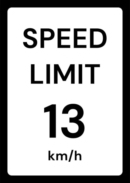 Speed Limit Kmh Traffic Sign White Background — Stock Vector