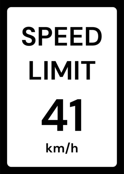 Speed Limit Kmh Traffic Sign White Background — Stock Vector