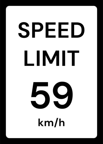 Limite Vitesse Kmh Panneau Signalisation Sur Fond Blanc — Image vectorielle