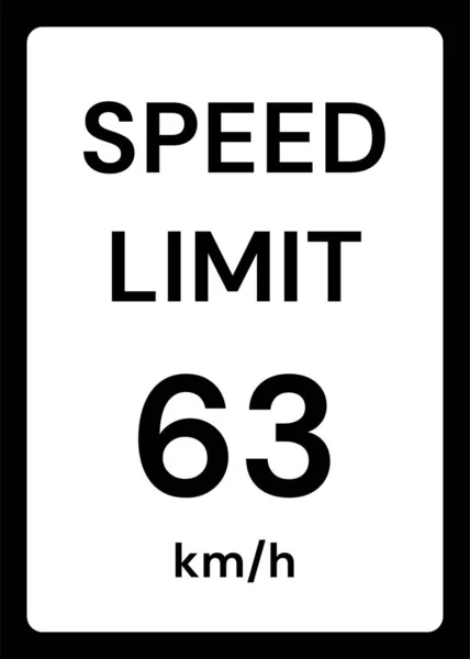 Limite Vitesse Kmh Panneau Signalisation Sur Fond Blanc — Image vectorielle