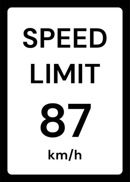 Speed Limit Kmh Traffic Sign White Background — Stock Vector