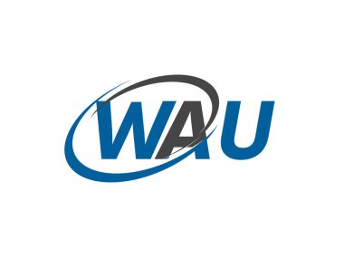 WAU mektup yaratıcı modern zarif logo tasarımı