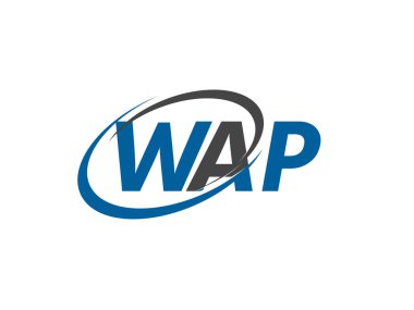 WAP ilk harf logo tasarımı, vektör şablonu