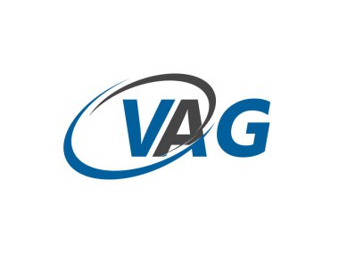 VAG ilk harf logo tasarımı, vektör şablonu 