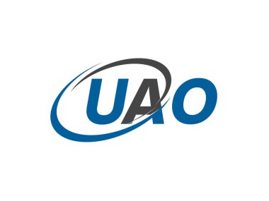 UAO ilk harf logo tasarımı, vektör şablonu