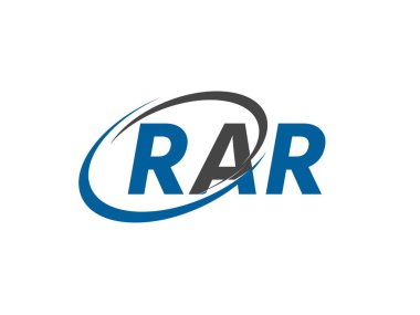 RAR ilk harf logo tasarımı, vektör şablonu