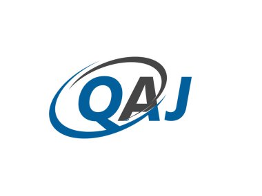 QAJ ilk harf logo tasarımı, vektör şablonu