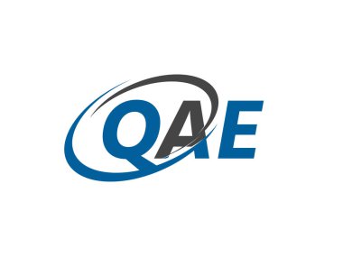 QAE ilk harf logo tasarımı, vektör şablonu