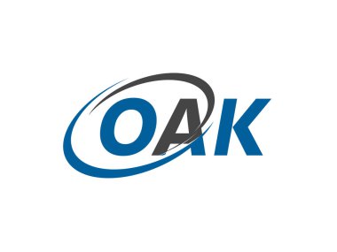 OAK ilk harf logo tasarımı, vektör şablonu