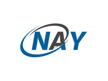 NAY ilk harf logo tasarımı, vektör şablonu