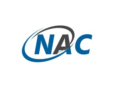 NAC ilk harf logo tasarımı, vektör şablonu