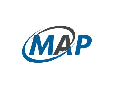 MAP ilk harf logo tasarımı, vektör şablonu