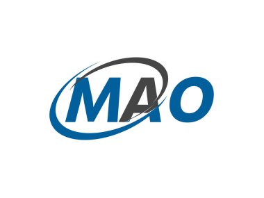 MAO ilk harf logo tasarımı, vektör şablonu