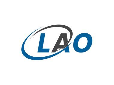 LAO ilk harf logo tasarımı, vektör şablonu