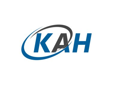 KAH ilk harf logo tasarımı, vektör şablonu