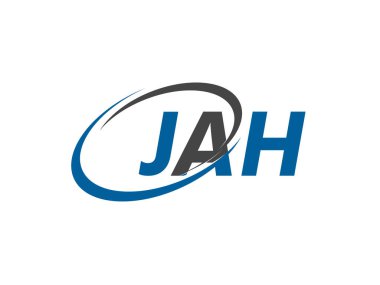 JAH ilk harf logo tasarımı, vektör şablonu