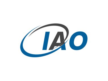 IAO ilk harf logo tasarımı, vektör şablonu 