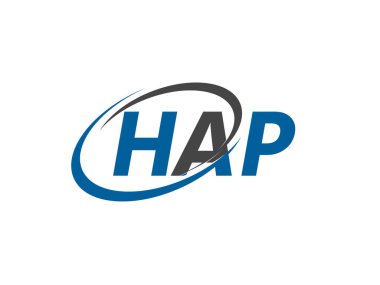 HAP ilk harf logo tasarımı, vektör şablonu 