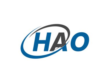 HAO ilk harf logo tasarımı, vektör şablonu 