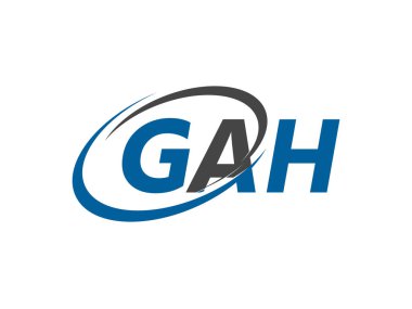 GAH ilk harf logo tasarımı, vektör şablonu 
