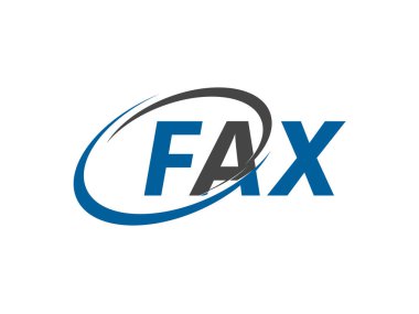 Faks ilk harf logo tasarımı, vektör şablonu 