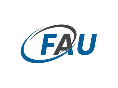 FAU ilk harf logo tasarımı, vektör şablonu 