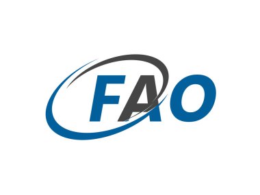 FAO ilk harf logo tasarımı, vektör şablonu 