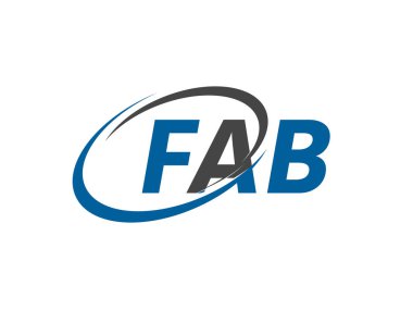 FAB ilk harf logo tasarımı, vektör şablonu 