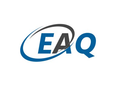 EAQ ilk harf logo tasarımı, vektör şablonu 