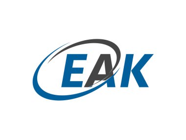 EAK ilk harf logo tasarımı, vektör şablonu 
