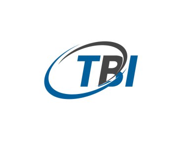 Logo tasarımı için grafik alfabe tipografisi, vektör illüstrasyonu, tbi harfleri