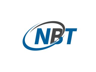 Logo tasarımı için grafik alfabe tipografisi, vektör illüstrasyonu, nbt harfleri