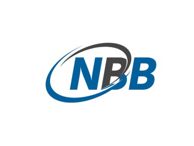 Logo tasarımı için grafik alfabe tipografisi, vektör illüstrasyonu, nbb harfleri
