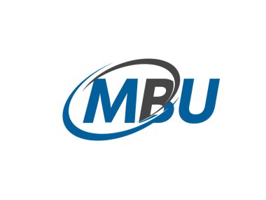 Logo tasarımı, vektör illüstrasyonu, mbu harfleri için grafik alfabe tipografisi