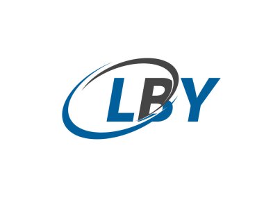 Logo tasarımı için grafik alfabe tipografisi, vektör illüstrasyonu, lby harfleri