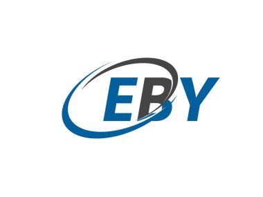 Logo tasarımı için grafik alfabe tipografisi, vektör illüstrasyonu, eby harfleri