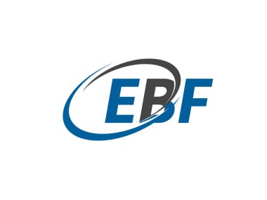 Logo tasarımı için grafik alfabe tipografisi, vektör illüstrasyonu, ebf harfleri