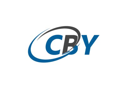 Logo tasarımı için grafik alfabe tipografisi, vektör illüstrasyonu, cby harfleri
