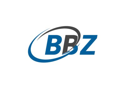 Logo tasarımı için grafik alfabe tipografisi, vektör illüstrasyonu, bbz harfleri