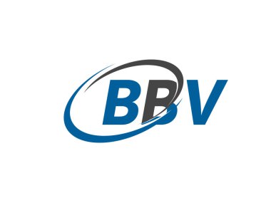 Logo tasarımı için grafik alfabe tipografisi, vektör illüstrasyonu, bbv harfleri