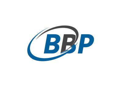 Logo tasarımı için grafik alfabe tipografisi, vektör illüstrasyonu, bbp harfleri