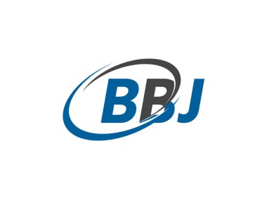 Logo tasarımı için grafik alfabe tipografisi, vektör illüstrasyonu, bbj harfleri