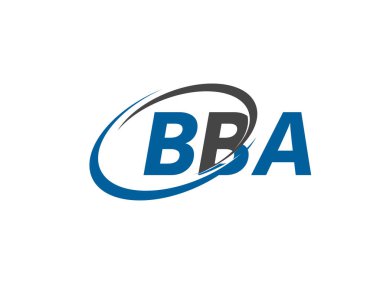 Logo tasarımı için grafik alfabe tipografisi, vektör illüstrasyonu, ba harfleri