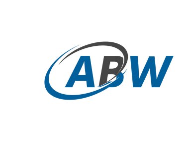 Logo tasarımı için grafik alfabe tipografisi, vektör illüstrasyonu, harf abw