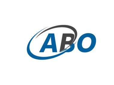 Logo tasarımı için grafik alfabe tipografisi, vektör illüstrasyonu, abo harfleri