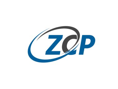 Logo tasarımı için grafik alfabe tipografisi, vektör illüstrasyonu, zcp harfleri