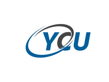 Logo tasarımı, vektör illüstrasyonu, ycu harfleri için grafik alfabe tipografisi